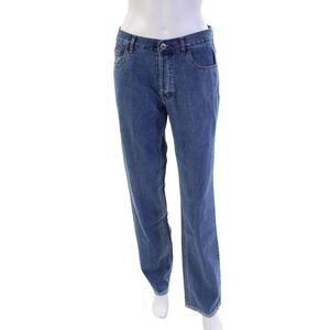 Banzong Womens Medium Washed Buttoned Straight Leg Jeans Blue Size XL